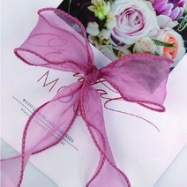 쉬폰 실루엣 리본 선물포장 9color 재로 도매 끈 오간디 레이스 테이프 예쁜 제작, 10골드퍼플