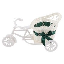 라탄 라틴 피크닉 바구니 귀여운 DIY 수제 미니 장식 크리에이티브 세발 자전거 등나무, black