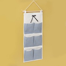 스트라이프 벽걸이 수납함 6칸 도어 수납포켓