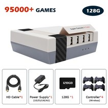 옛날오락기 레트로게임기 게임박스 117000 클래식 4k hd 디스플레이가 있는 ps1pspdcarcade tv 플레이어용 비디오 콘솔 슈퍼 콘솔 x 큐브, x-cube 128무선x4, 에게