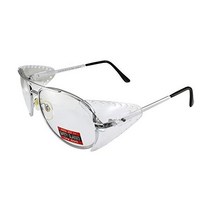 Global Vision Aviator-Z87 Silver Safety Glasses with Side Shields (Clear)