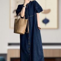 반팔 여름 원피스 풀 버튼 다운 소재 HS1821