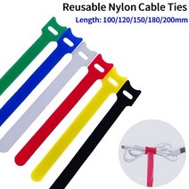 30 개/100 개 분리형 케이블 타이 플라스틱 나일론 후크 루프 랩 지퍼 번들 패스너 스트랩 t형 와이어 오거나이저케이블 분리 가능, 100pcs - 200mm, 04 Grey