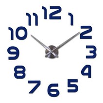 패션 3d 벽시계 reloj 드 pared 석영 시계 현대 diy 거실 대형 장식 horloge murale 스티커, 09 Deep Blue_02 37 inch