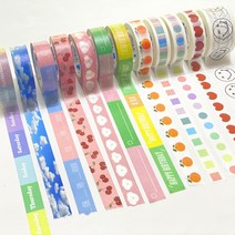 디자인 마스킹테이프 35종 모음 / 다이어리 꾸미기 / 다꾸, Check 5종, Check(Grey)