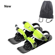 스키 스키에이트 인라인스키 숏 스노우보드 숏스키 조정 가능한 미니 바인딩 신발 스노우, 블랙 02, XL