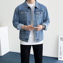 데일트 남자 오버핏 워싱 청자켓