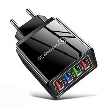태양광 배터리 4 USB 3A 휴대 전화 충전기 빠른 충전 휴대용 벽 모바일 난연성 낙하 저항 태블릿, [04] White US