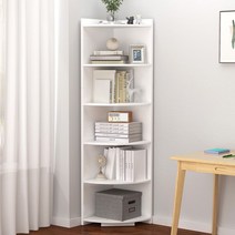 코너책장 모서리수납장 공간활용 원목책장 5층, 4단 증축 버전 목가적인 오크색 4040120