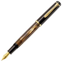Pelikan 펠리칸 클래식 M200 고급 만년필 금 도금 그린 마블 EF F M B, EF(Extra Fine)