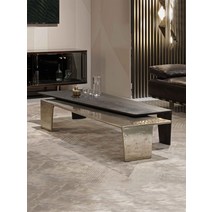 이탈리아 스타일의 가벼운 럭셔리 스테인레스 스틸 망치 오래된 조합 커피 테이블 현대 거실 디자이너 단단한 나무 차 테이블, 검은색