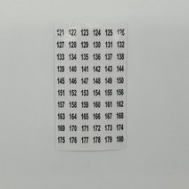 투명 원형 121-180 번호 넘버링스티커, 단일속성, 상세페이지 참조, 상세페이지 참조