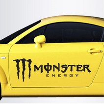 몬스터에너지 캠핑카 튜닝스티커 자동차용품 차량용데칼, 중형, 레드
