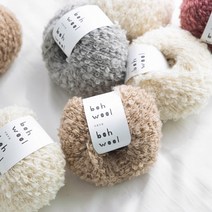 야나 보울보울(bohwool bohwool) 50g 몽글몽글한 링구사 곱슬인형머리 뜨개실 보울보울실 털실 뽀글이실, 803 라이트그레이
