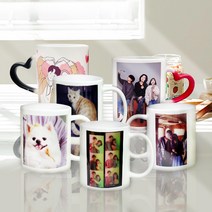 주문제작 반려동물 우정 커플 돌잔치 답례품 소량제작 포토머그컵, 11온스, 누끼형 2p세트