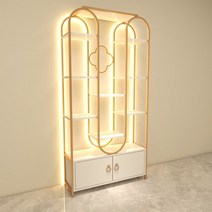 네일샵 진열대 매니큐어 진열장 선반 쇼케이스, 골드(길이150x두께30x높이200)램프 있음