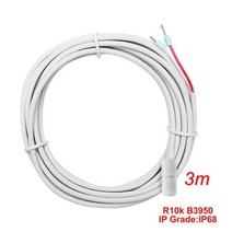 해외 바닥 난방 온도 조절기 센서 10K IP68 용 잘 케이블 3M 온도 프로브 판매 PROD3960004193, WHITE, One Size