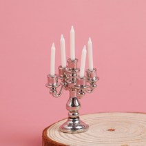 미니하우스 만들기 가구 diy 미너어쳐 만들기 미니어처 레트로 다섯 머리 촛대 촛불 램프 모델 장식 액세서, 한개옵션0
