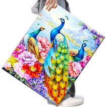 FASEN 사은품+액자 캔버스형보석십자수 DIY세트 라운드 비즈 40 X 50cm, FSE119.컬러 공작이요