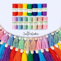 [정글스튜디오] 태슬 팔찌실 1mm(65YD) 무지개 키링 매듭 팔찌 만들기 마크라메 재료 DIY, 44.딥오렌지, 1개