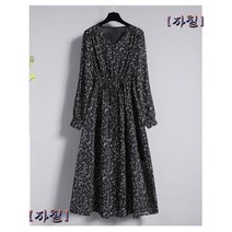 여성 봄 가을 쉬폰 원피스 정장 자켓 세트 쉬폰 꽃무늬 빅사이즈 치마gooddayW-3