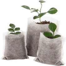 100pcs 보육 식물 성장 가방 생분해 성 부직포 성장 화분 심기 냄비 정원 친환경 환기 가방, 15x19cm 100 개