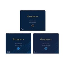 워터맨 카트리지 8ct 펜 만년필 잉크 필기구 다이어리 줄 학용품 수납함 다용도꽂이 볼펜 0-8324ea, 본상품선택, Mysterious Blue, 본상품선택