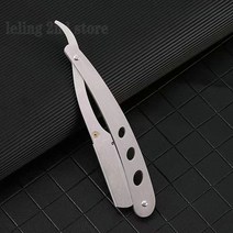 1p 수동 면도기 스트레이트 에지 스테인레스 스틸 샤프 이발사 접이식 면도 수염 커터, [02] 은