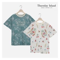 써스데이아일랜드 Thursday Island 여성 레터링 포인트 블라우스 T214MBL255W