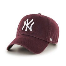 [바보사랑] 47브랜드 MLB모자 양키즈 다크마룬워싱 화이트 빅로고[엠엘비]