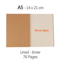인생네컷앨범 플레인바인더 초음파앨범 A5 크래프트 커버 빈티지 일기 빈/격자/줄 지어 문구 플래너 학생을, 02 KhakiCoverLined