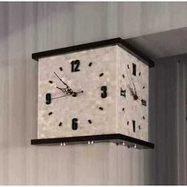 코너 시계 엔틱 인테리어 양면 벽걸이 벽시계 모서리, 브라운 프레임