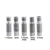 메가 10pcs EV6 스로트 히트 브레이크 M7 M6 스레드 프린터 부품 1.75 3mm PTFE 공급 튜브 파이프 핫 엔드 압출기 5 피스, 1.75mm with PTFE, 5PCS V6 Throats