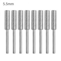 휴대용 체인 톱날 샤프너 연마기 다이아몬드 체인톱 샤프너 8 개 4/4.8/5.5mm Dremel Poulan 가솔린 전기, 06 5.5mm-Silver