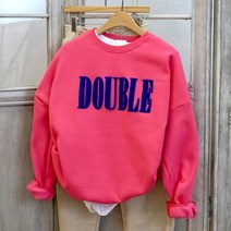 이힝 뽀글 레터링 네온 기모맨투맨 루즈핏 맨투맨