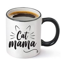 Cat Mama 재미있는 커피 머그 11온스 고양이 애호가를 위한 독특한 크리스마스 선물 여자 생일 선물로 최적 엄마 컵