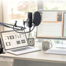 유튜브 1인방송 녹음용 홈레코딩 마이크 콘덴서 지향성 미니 개인방송 ASMR 컴퓨터 노트북 스마트폰 방송용 개인 방송장비