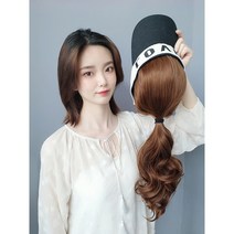 가발 모자 여성 모음 남자 일체형 항암 엄마 머리 썬캡, 블랙 다크브라운