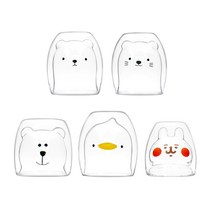 동물 내열 이중유리컵 5종, smile cat