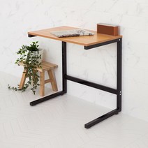 가구느낌 간이테이블, 네추럴블랙