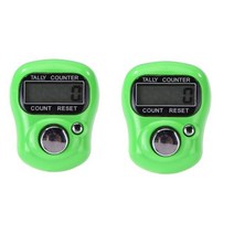 카운터기 미니 스티치 마커 및 행 손가락 카운터 LCD 전자 디지털 탈리 바느질 뜨개질 도구, Green 2pcs