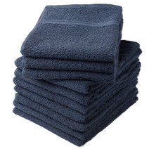 천주 타월 페이스 타올 얇은 (180 엔) 일본제 면 100 % 흡수 속건성 업무용 동색 10 매 세트 네이비