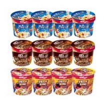 켈로그 컵시리얼 3종세트 (콘푸로스트30gx4+첵스초코30gx4+후르트링30gx4), 12개