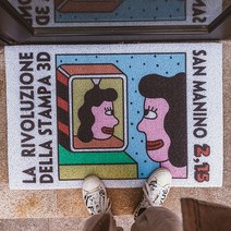 마츠리센 PVC 현관 코일매트 90x60cm, 1개, 그레이스