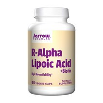 자로우 포뮬러스 R-알파리포산 비오틴 100mg 60캡슐 / Jarrow Formulas R-Alpha Lipoic Acid 60 Caps, 60개, 1개