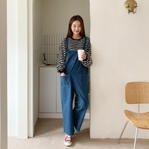 여자 귀여운 매력에 푹 빠져드는 와이드 데님 점프수트