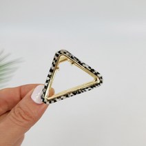 시크몽 프랑스핀 호피 마블 삼각 메탈 헤어 집게핀