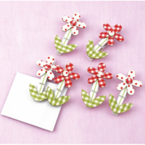 네버마인드 크리스마스 트리 장식 오너먼트 플라워 집게 메모꽂이 7cm 6개 세트 트리꾸미기 재료 소재, 3개