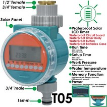 스마트팜 KESLA 정원 자동 급수 시스템 타이머 비 센서 태양 LCD 전자 물방울 관개 컨트롤러 온실 Irrigator, Waterproof Solar