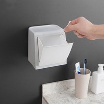 카이로스 컨퍼니 다용도 미니 벽걸이 휴지통 면봉 욕실 화장대 부착식, 핑크CM000387, 1개